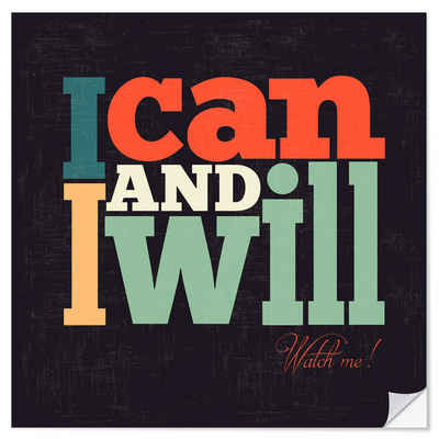 Posterlounge Wandfolie Typobox, I can and I will, Illustration