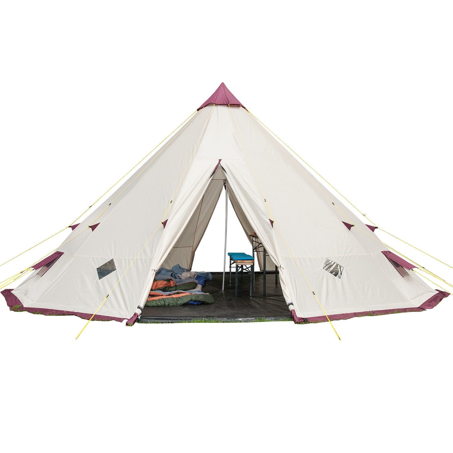 Skandika Tipi-Zelt Kota 550 Protect, Campingzelt mit eingenähtem Zeltboden, Outdoor, Personen: 5, 3m Stehhöhe, Insektenschutz, wasserdicht 3000mm, Gruppenzelt, Glamping