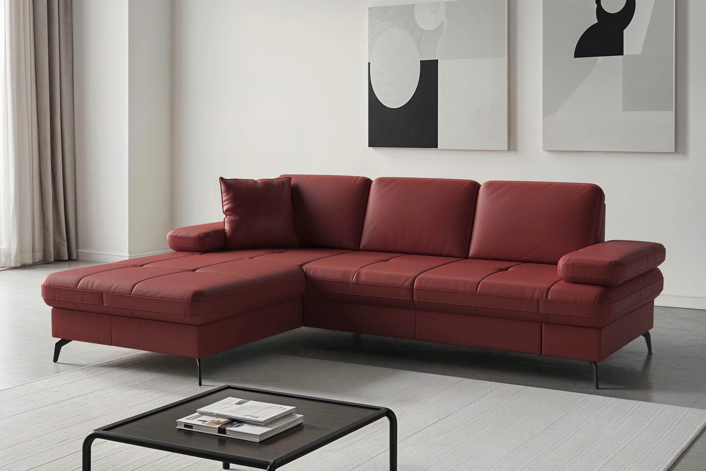 sit&more Ecksofa Morris Jubi, Recamiere, Breite 247 cm, mit Armteilfunktion, wahlweise mit Schlaffunktion