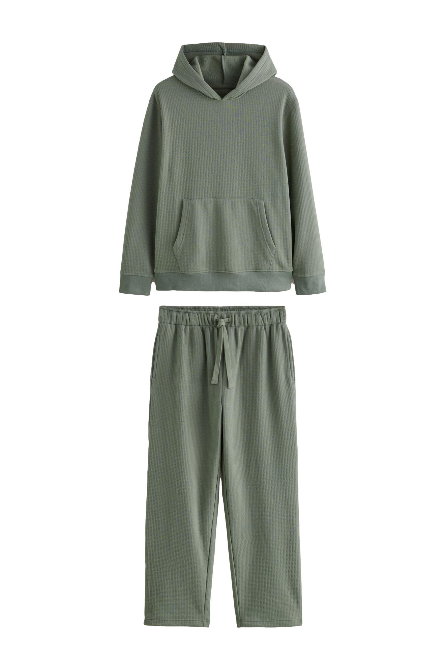 Next Pyjama Weicher Schlafanzug mit Kapuze und Waffelstruktur (2 tlg)