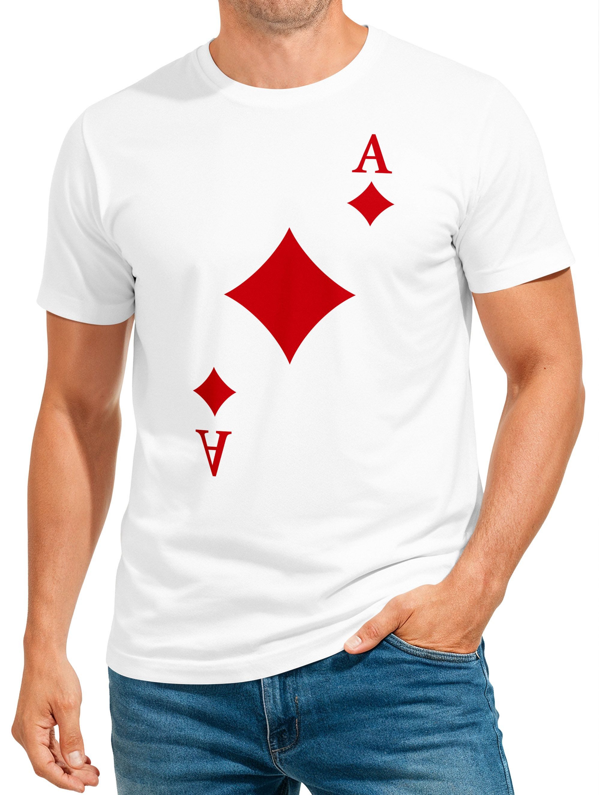 MoonWorks Print-Shirt Herren T-Shirt Kartenspiel Kostüm Spielkarten Gruppen günstig online kaufen