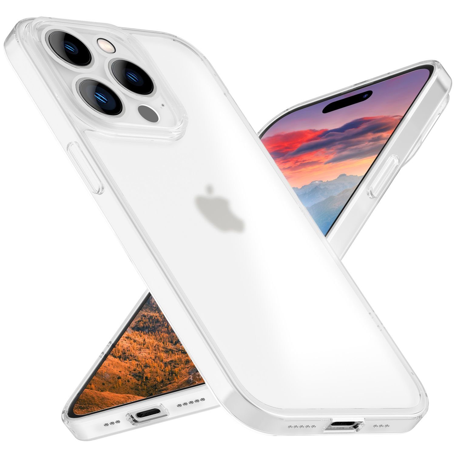 iPhone 15 Pro Kratzfest Hybrid Hülle - Durchsichtig