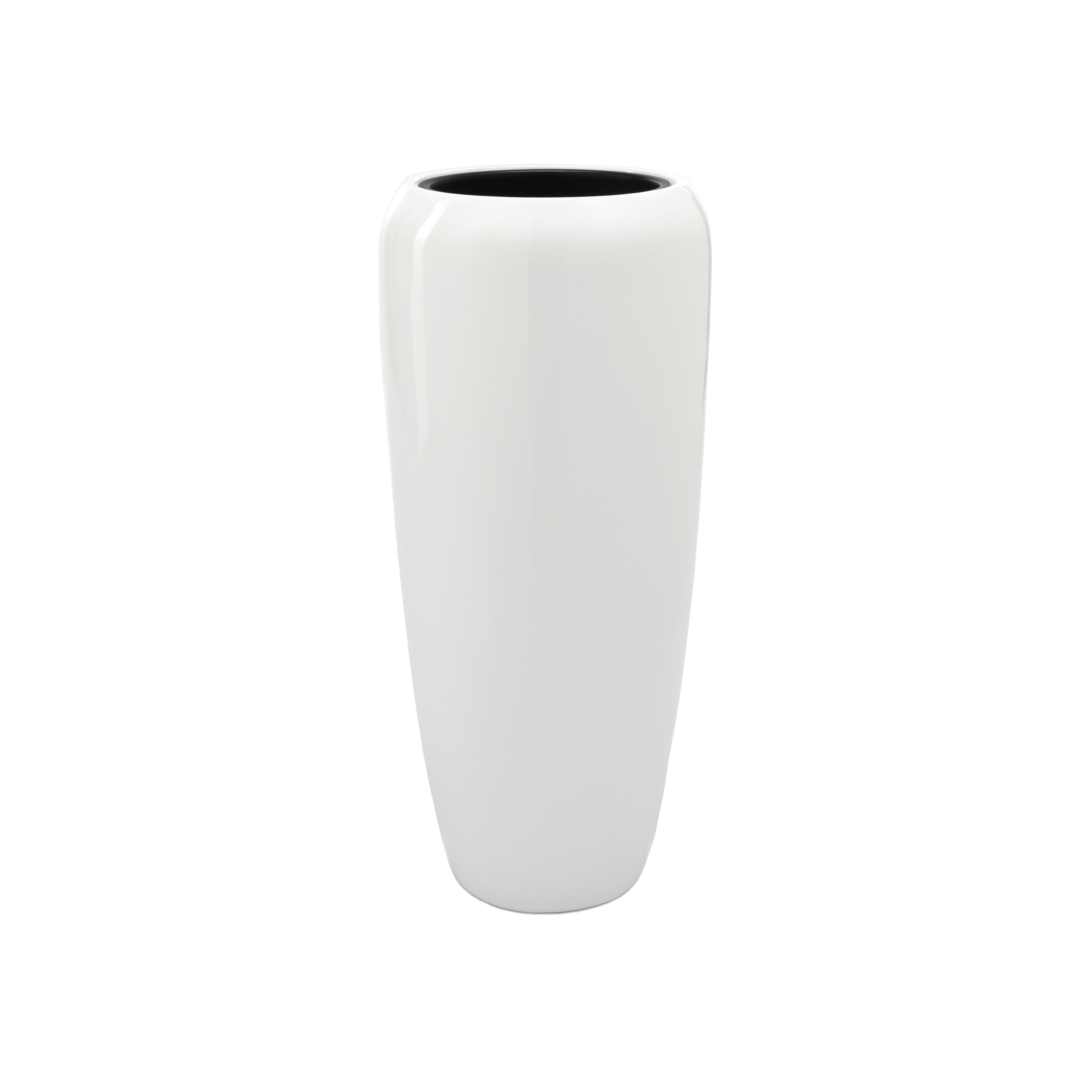 Flingora Bodenvase Cleo, mit Einsatz - Fiberglas - Indoor & Outdoor - Weiß - Höhe 75 cm