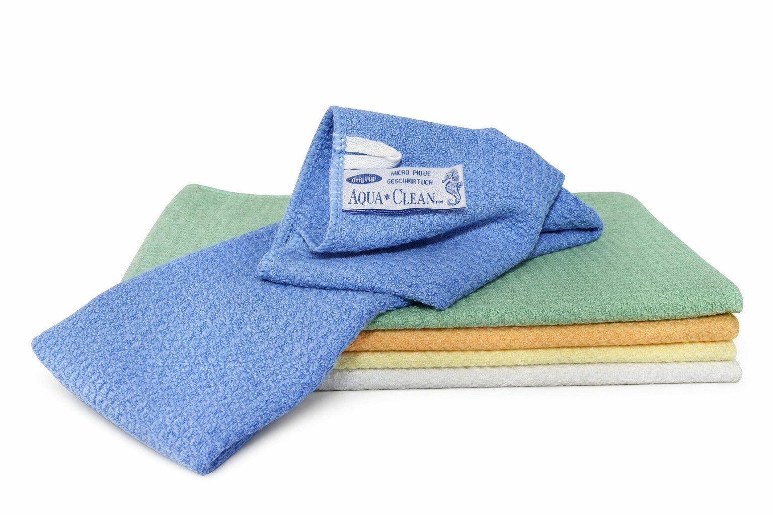 AQUA CLEAN Geschirrtuch Pique Mikrofaser, (5-tlg), Extra saugstark, streifenfrei und mit Piqué-Waffelstruktur