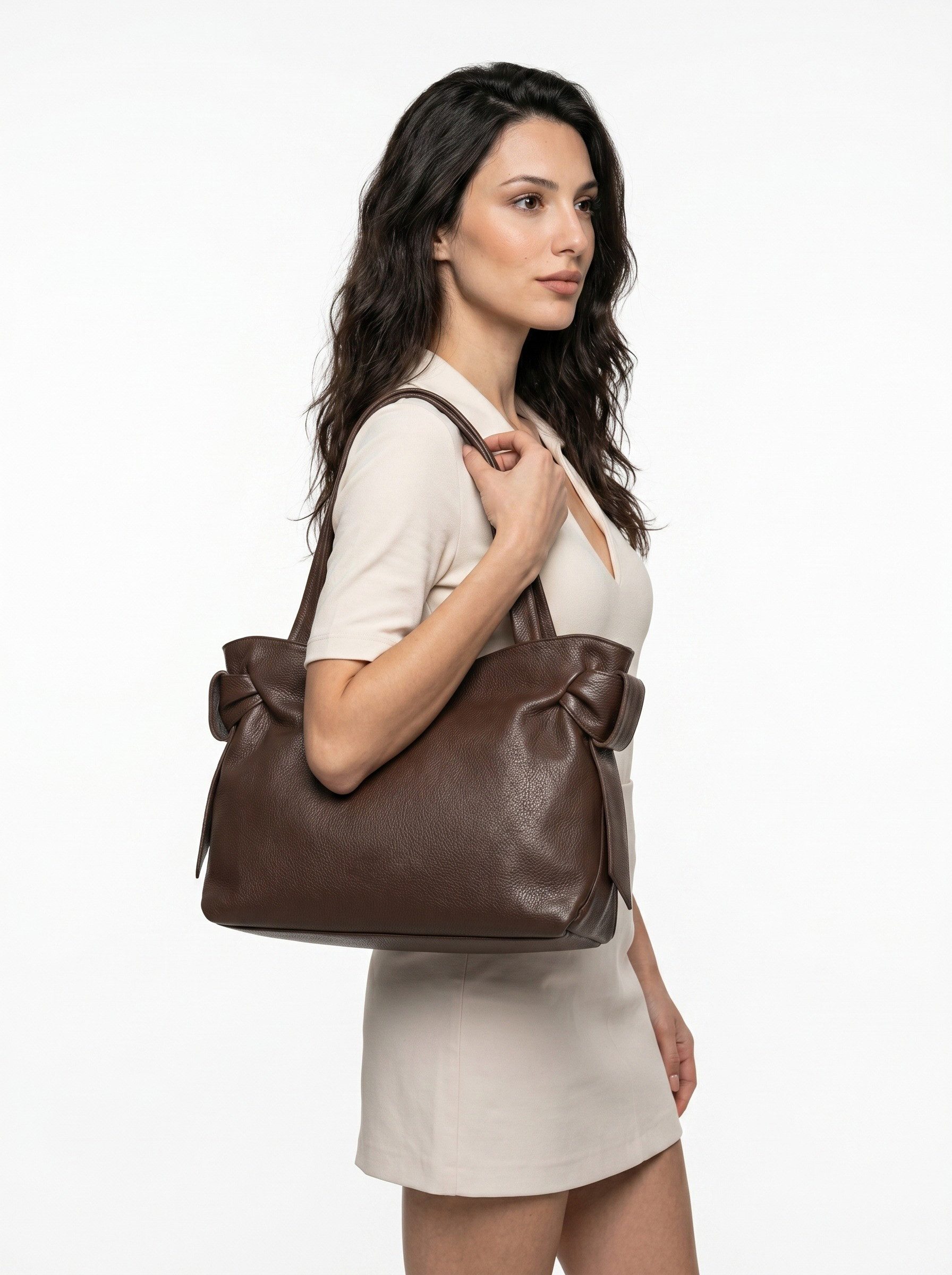 Samantha Look Henkeltasche, echt Leder, Made in Italy