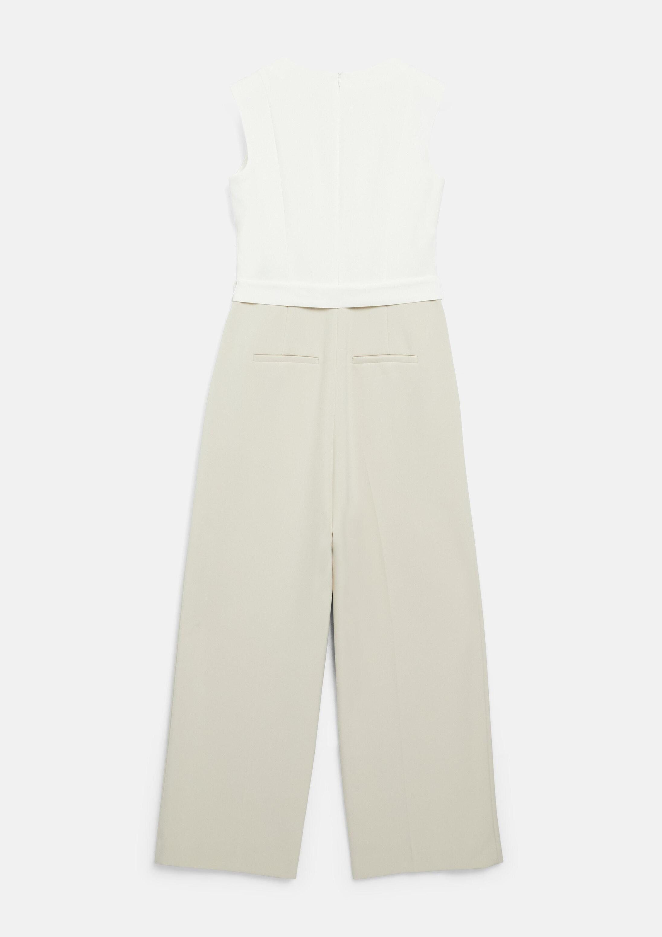 s.Oliver Jumpsuit Overall Fließender Jumpsuit mit Bindegürtel und Eingrifftaschen