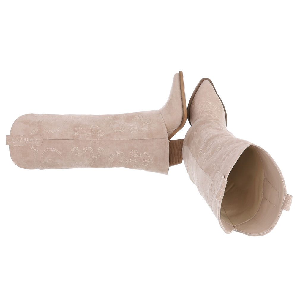 Ital-Design Hochwertige Damen-Stiefel mit Blockabsatz und Details Westernst günstig online kaufen