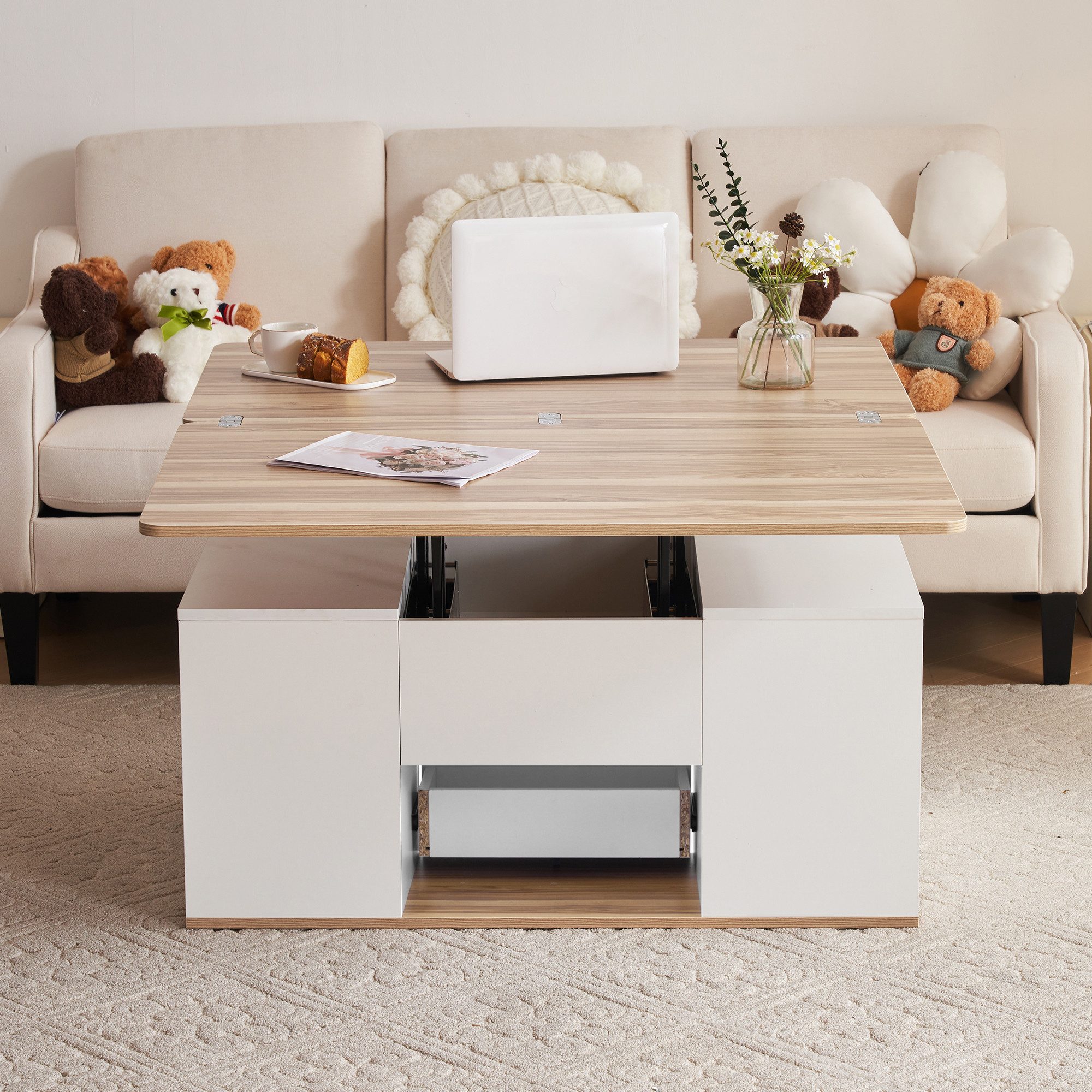 MODFU Couchtisch Multifunktions-Couchtisch (Couchtisch mit Schubladen, günstig online kaufen