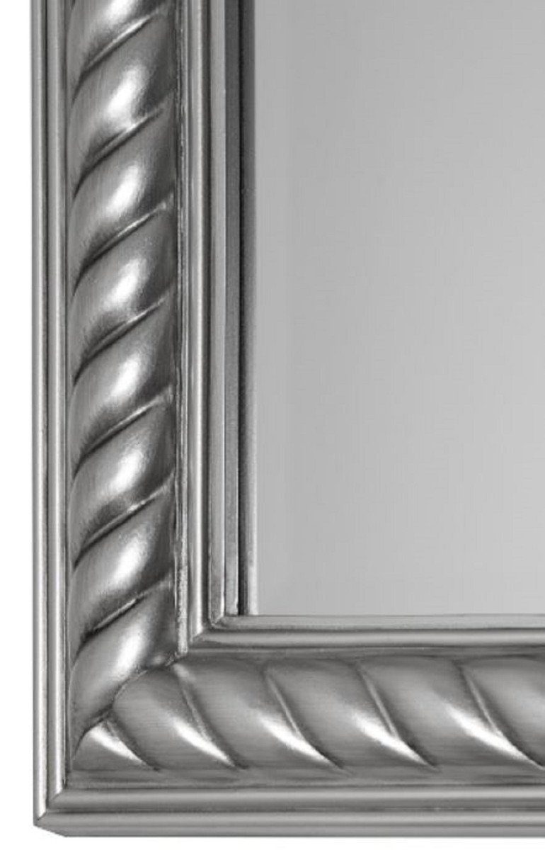 Casa Barock / Barockspiegel 52 62 cm Antik x Wandspiegel Silber Spiegel Barockmöbel Padrino H. -