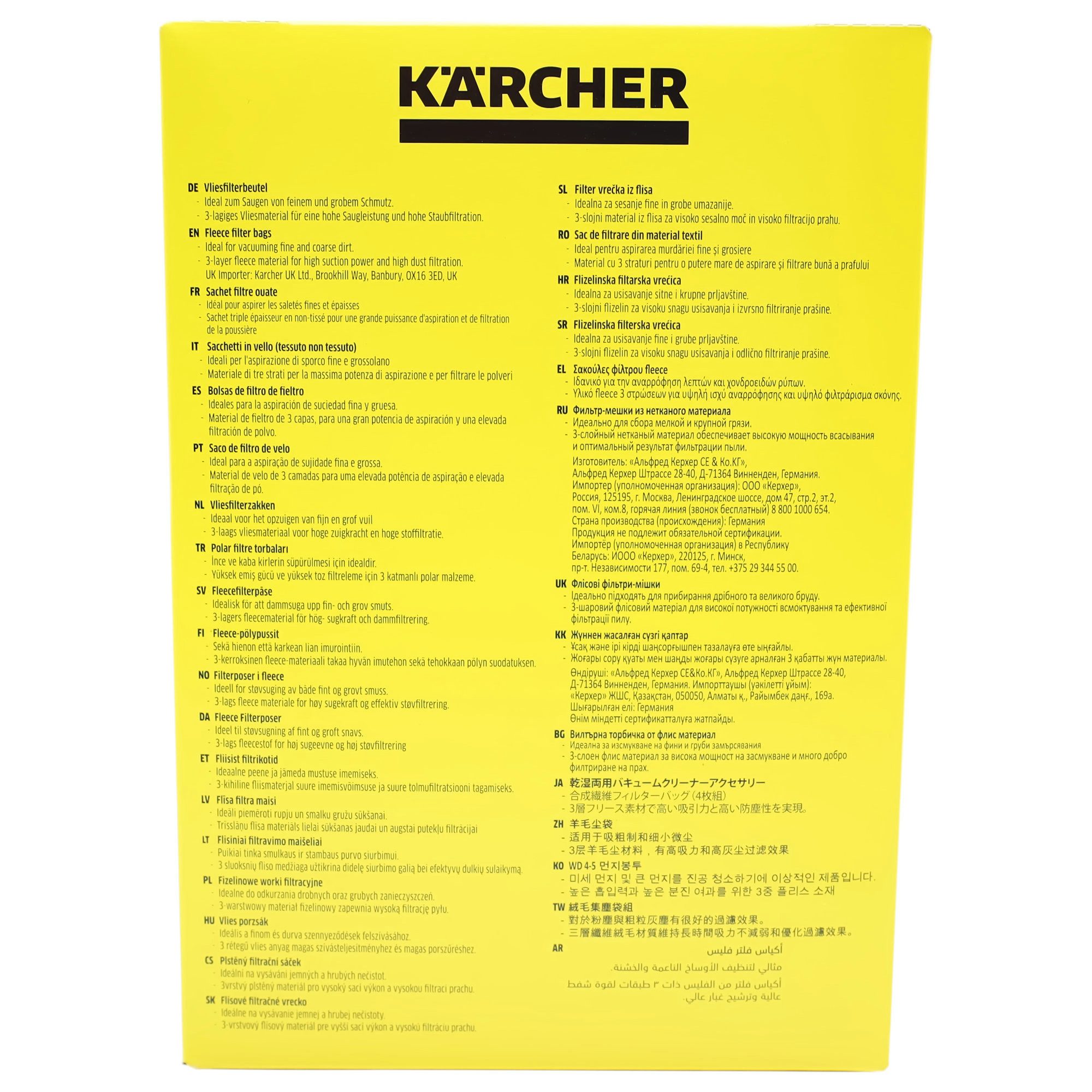 KÄRCHER Staubsaugerbeutel Vliesfilterbeutel 2.863-006.0, für WD4 WD5 WD6 MV4 MV5 MV6 Staubsauger Mehrzwecksauger