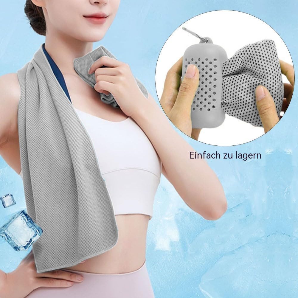 Blusmart Sporthandtuch Kühlendes Sporthandtuch, (Schnelltrocknendes Handtuch), Zweiteiliges Set (Silikonbezug + Handtuch)