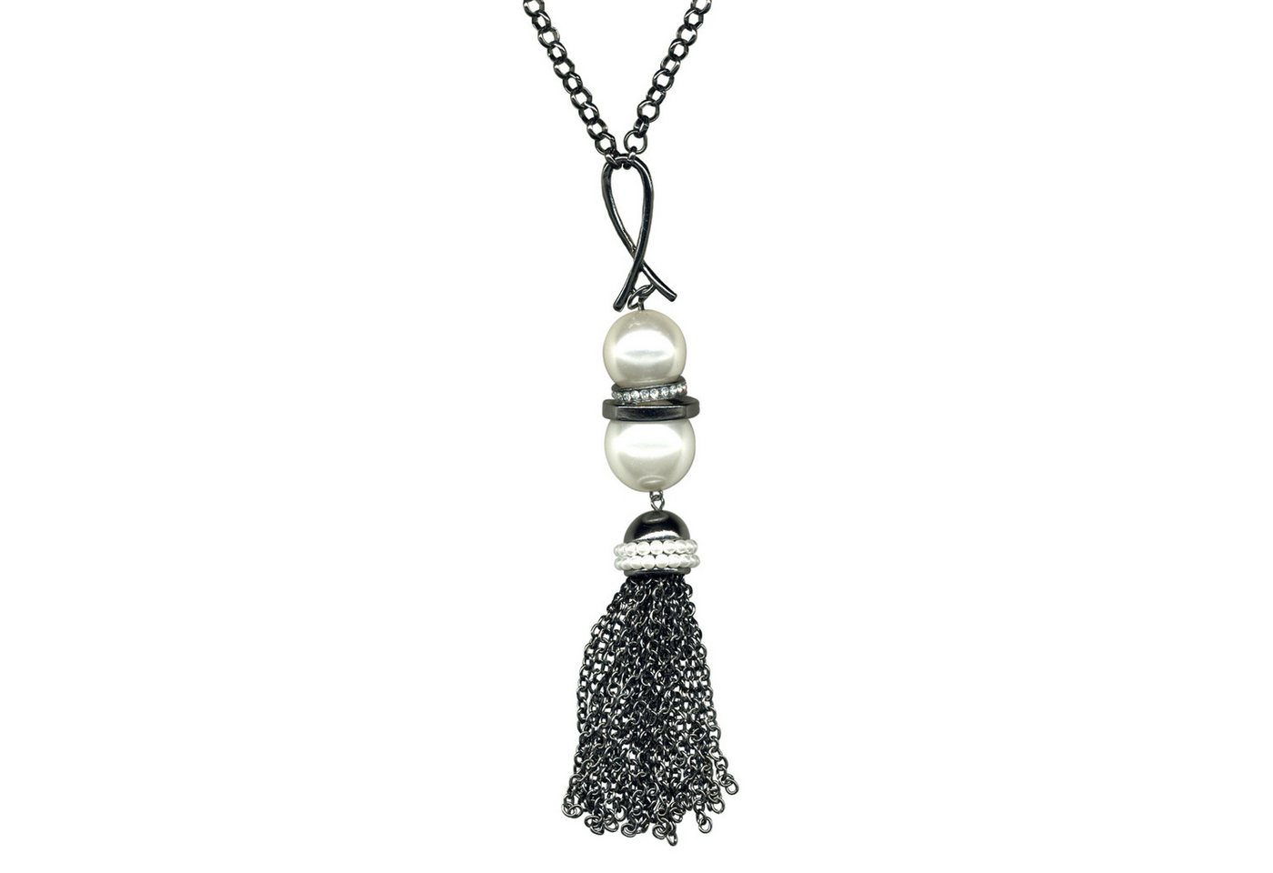 Firetti Lange Kette Schmuck Geschenk Shiny Lush Pearl Y-Kette, mit Glasstein - mit Kunststoffperle