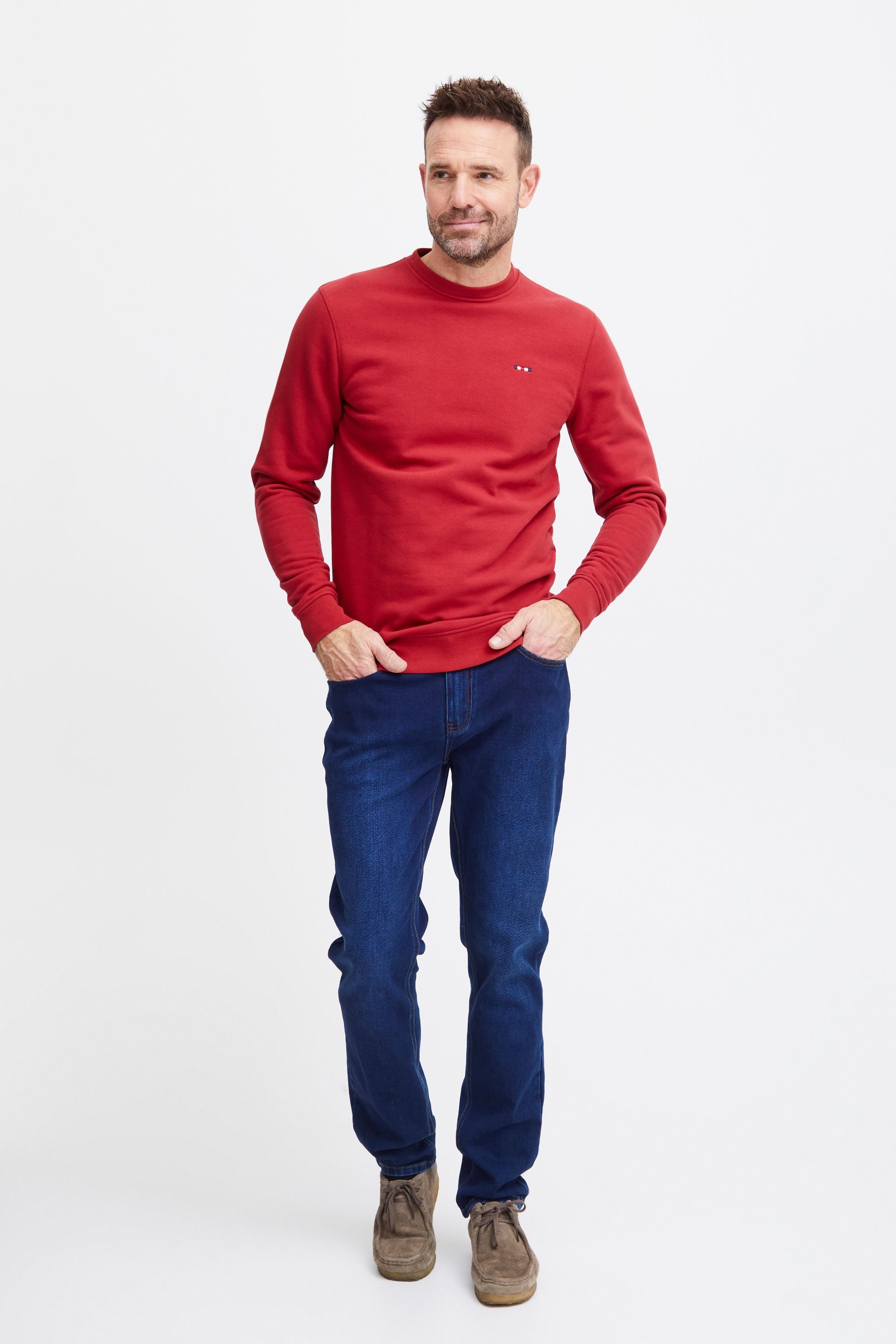 FQ1924 Rundhalspullover FQWILLIAM crew neck logo sweat Stilvoller Rundhalsp günstig online kaufen