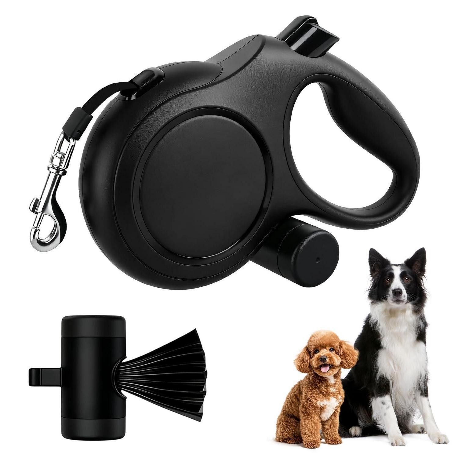 LuxusKollektion Rollleine Hundeleine Rollleine 8m Schwarz, Kunststoff (1-tlg)