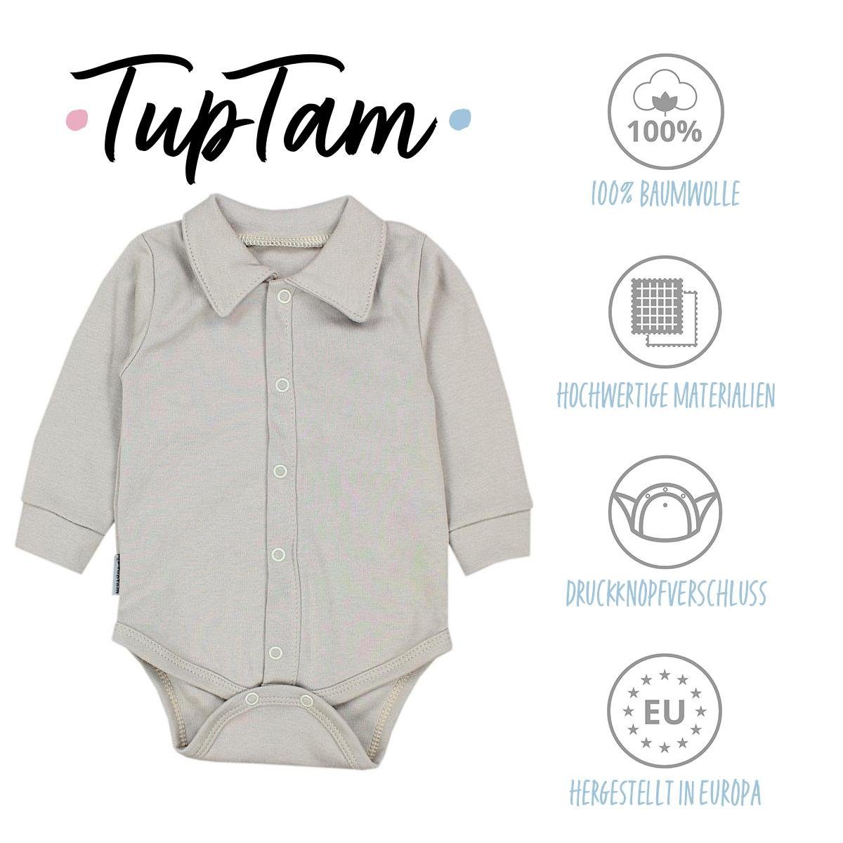 Jungen Baby Hellbeige mit Langarmbody TupTam Langarm TupTam Body Kurzarm Kragen