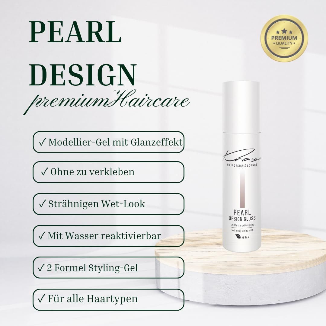 Knaus Hairdesign Haargel 2-Phasen PEARL GLOSS Modellier-Gel Glanzeffekt ohne verklebung, ohne verklebung