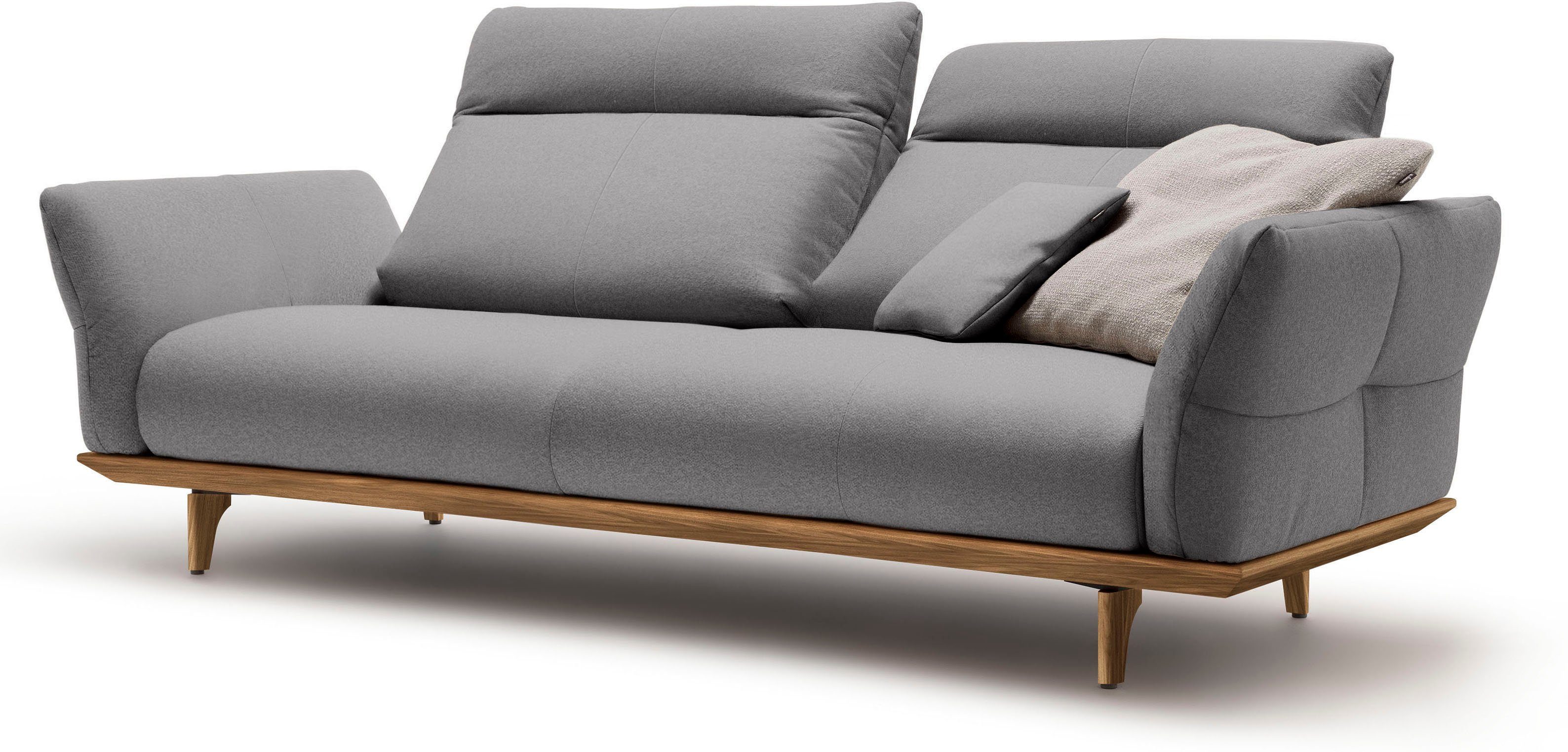 hülsta sofa 3-Sitzer hs.460, Sockel Nussbaum, in Nussbaum, Füße 208 Breite cm