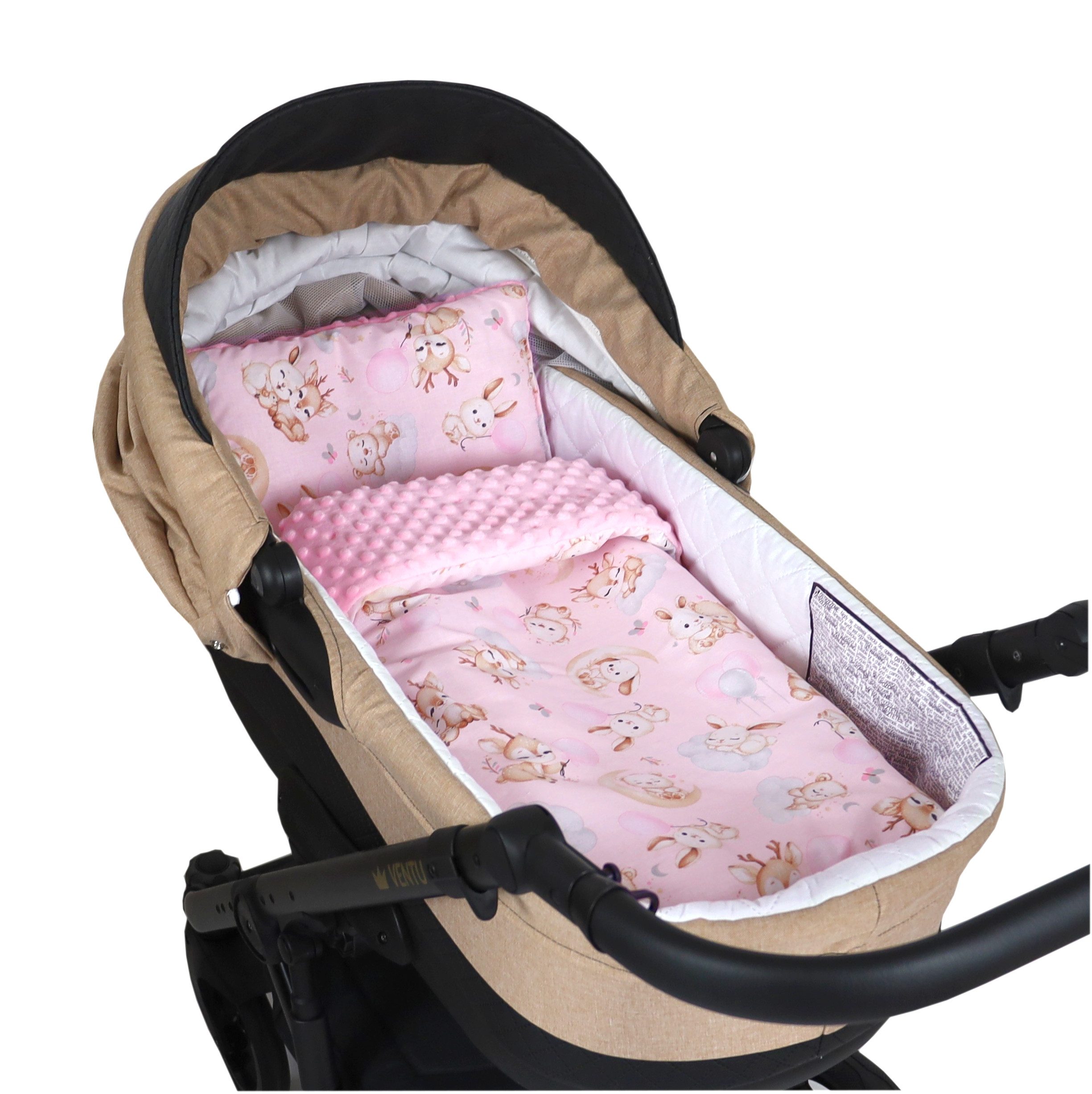 Kinderdecke BABYLUX Babydecke MINKY 2Set Kuscheldecke Decke 75 x 60cm Kinderwagen, BabyLux, MP162 Rosa + Schnuckis