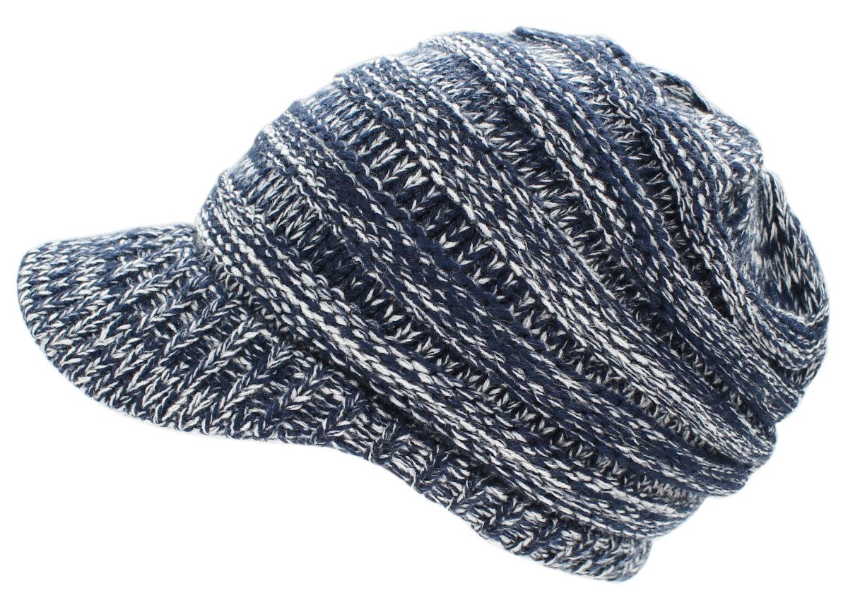 dy_mode Schirmmütze Damen Strickmütze Herren Schirmmütze Gestrickt Winter Mütze mit Schirm fester Schirm