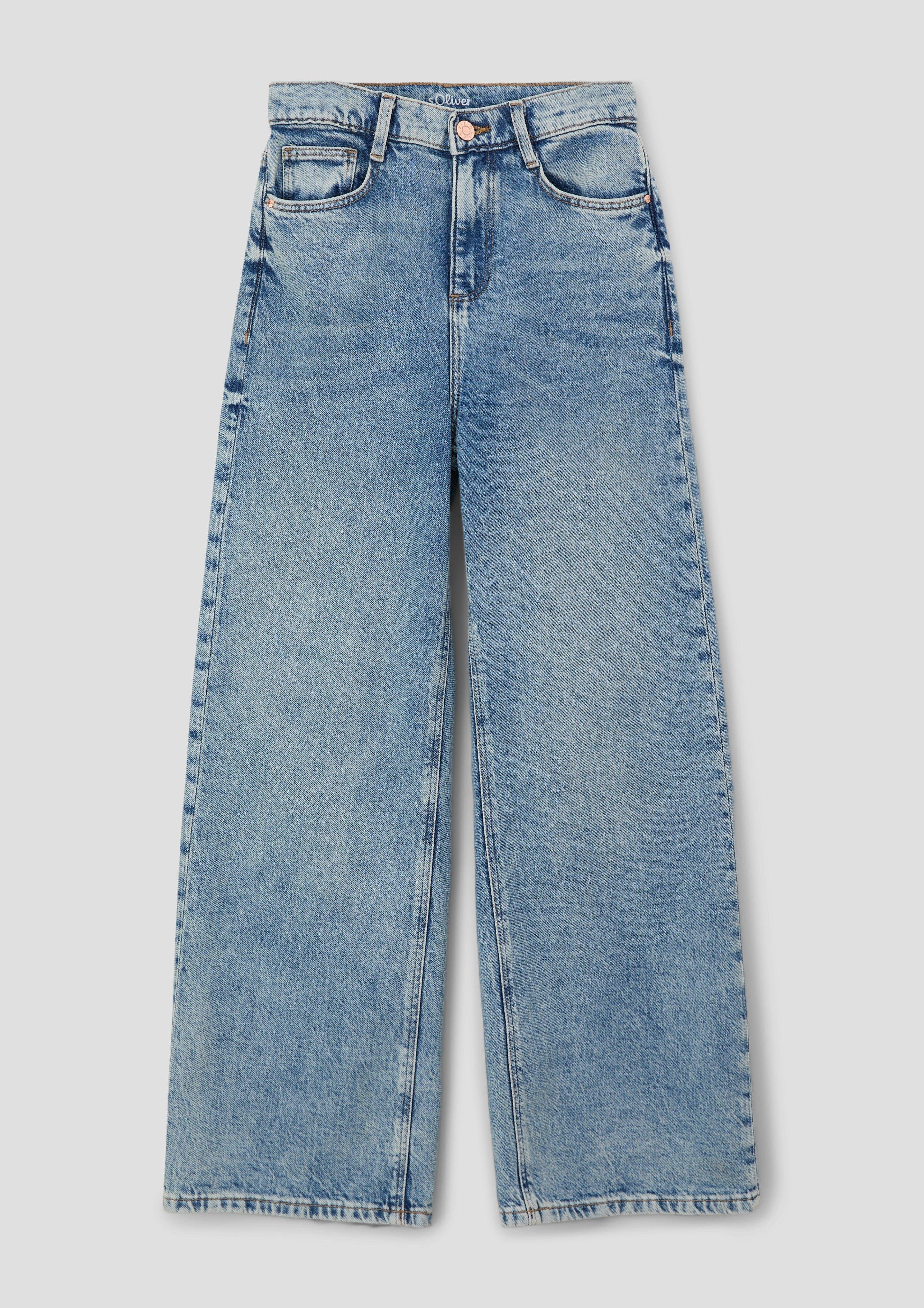 s.Oliver Stoffhose Jeans / Regular Fit / Super High Rise / Wide Leg Waschung