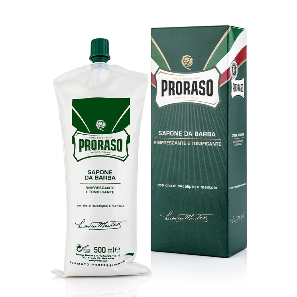 PRORASO Rasiercreme Profesional Crema De Afeitado Eucalipto-Mentol 500ml