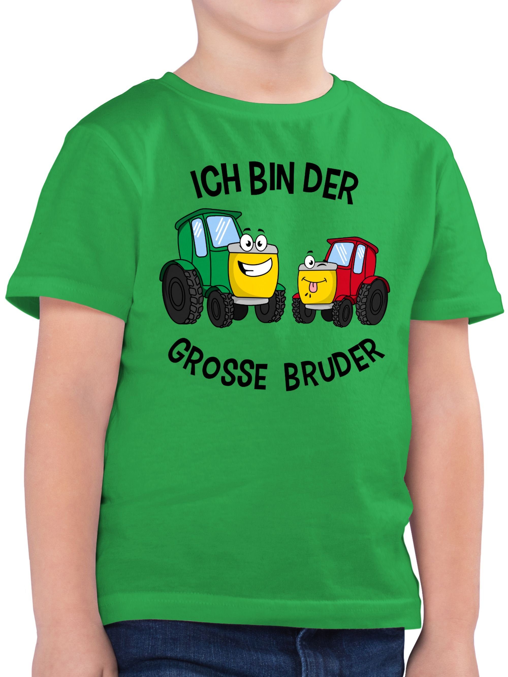 Shirtracer T-Shirt Ich bin der grosse Bruder Traktor Großer Bruder 2 Grün