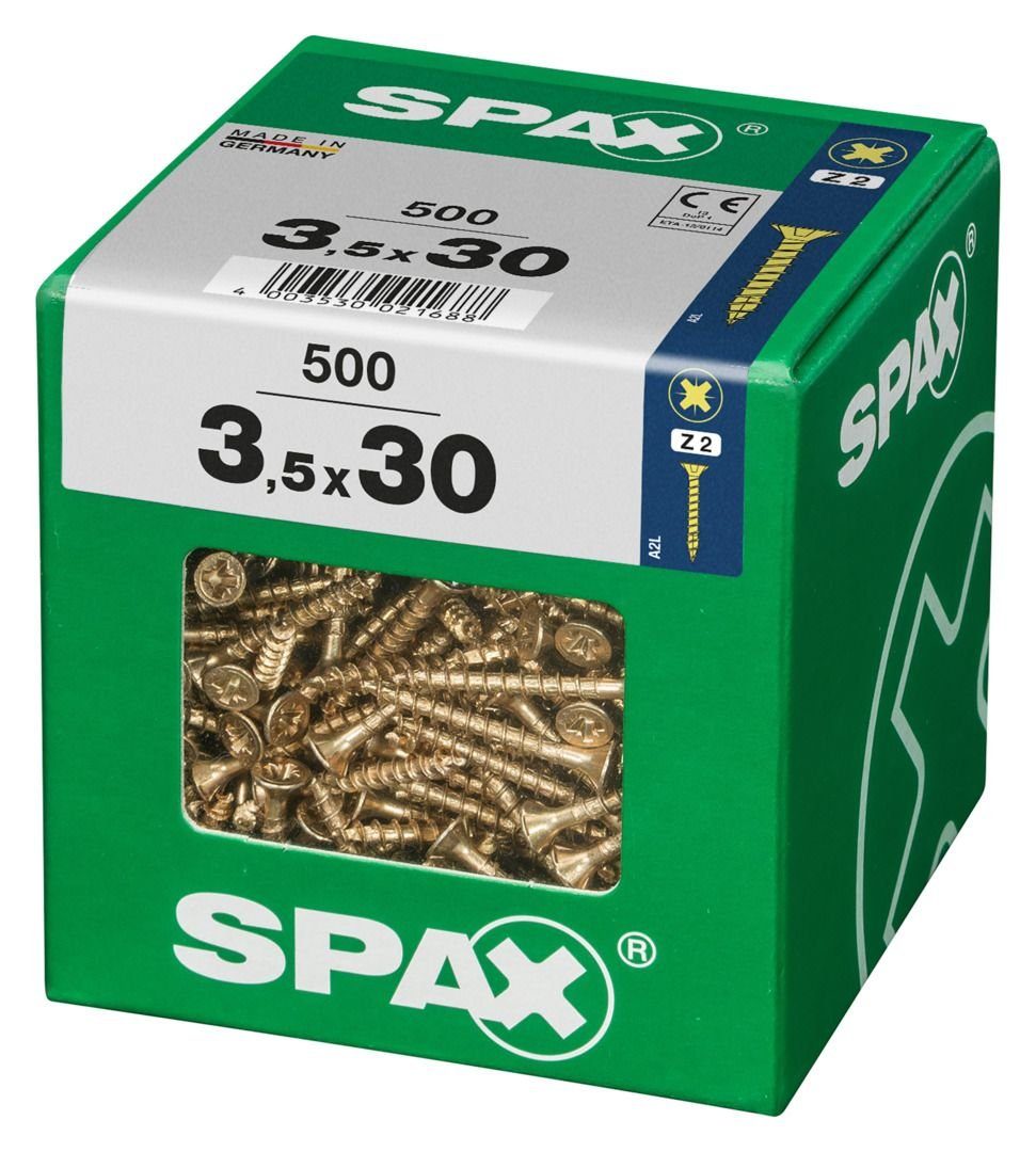 3.5 mm Holzbauschraube - PZ 30 SPAX Spax x 2 Universalschrauben 500