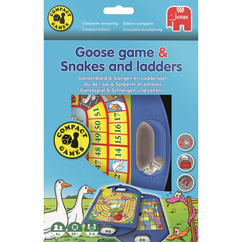 Jumbo Spiele Spiel Gänsespiel & Schlangen und Leitern Kompaktspiel