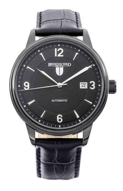 Riedenschild Automatikuhr RS7605-03 Herrenuhr Schwarz Lederband 42 mm