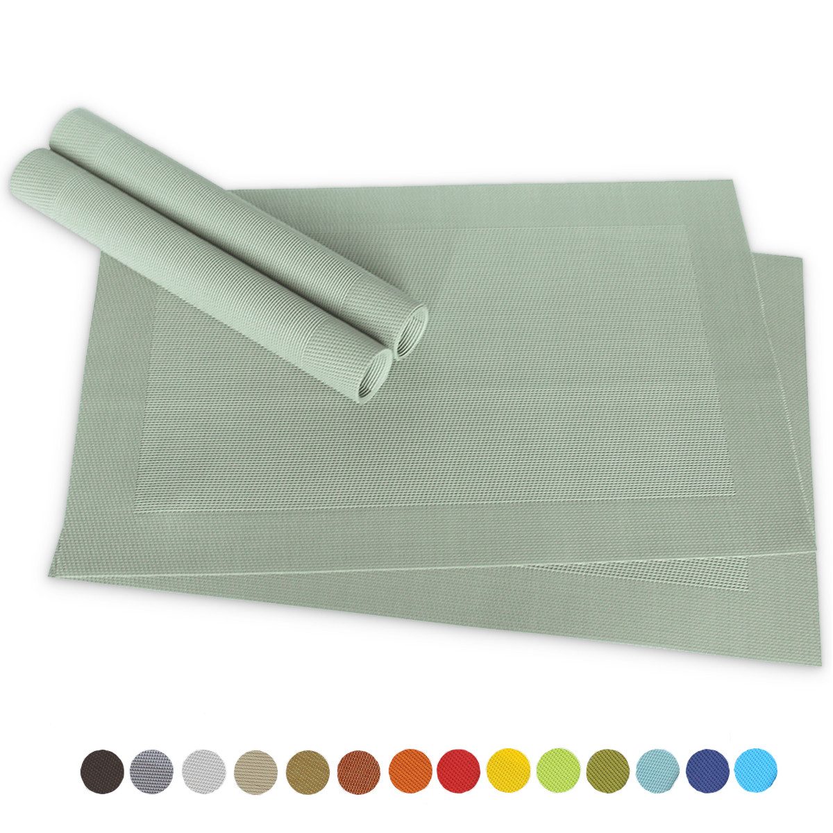 matches21 HOME & HOBBY Platzset Tischsets BORDA 4er Set Pastell-grün als Ti günstig online kaufen