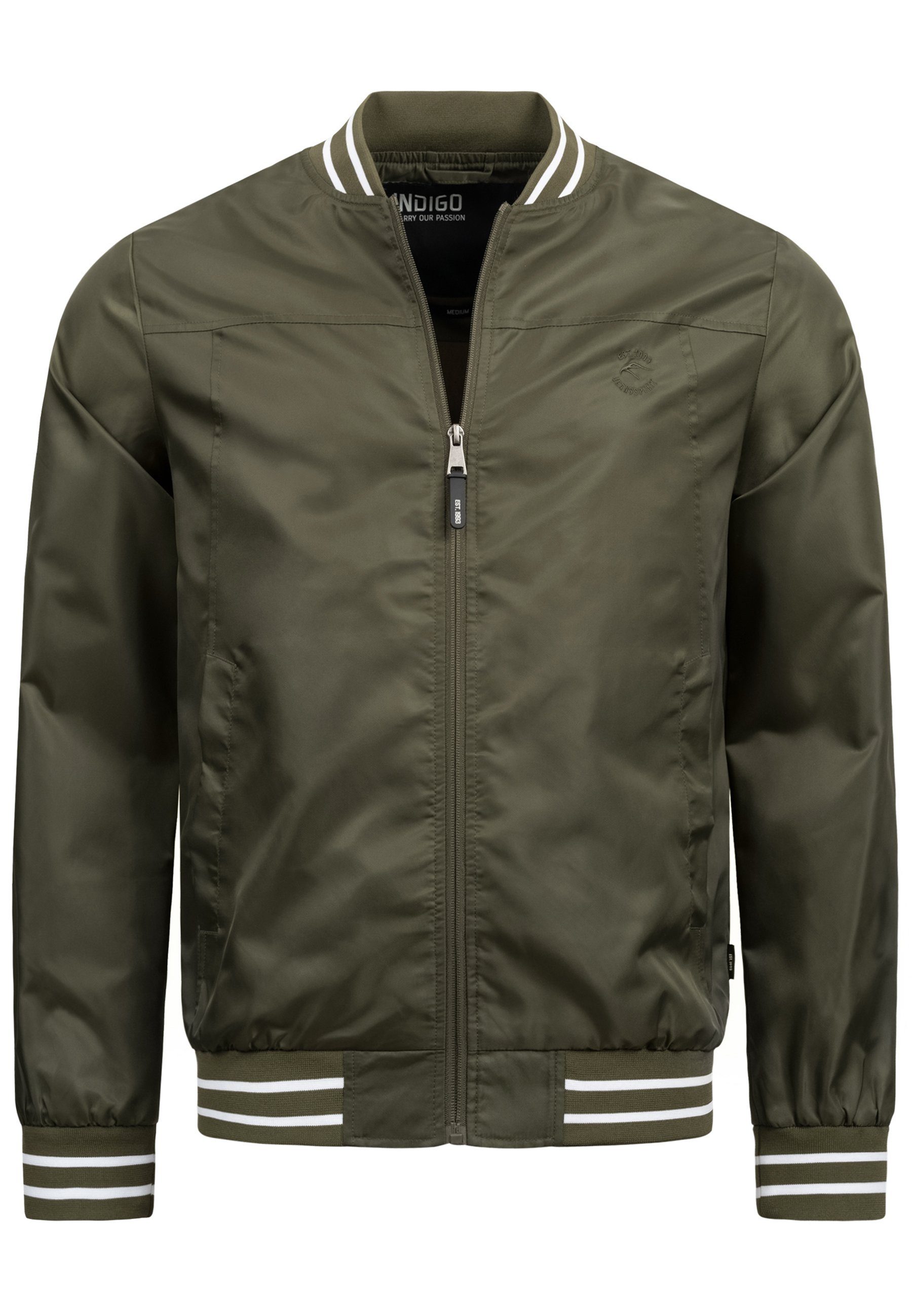 Indicode Sommerjacke Herren Manos Übergangsjacke Herrenjacke Bomberjacke mit Stehkragen