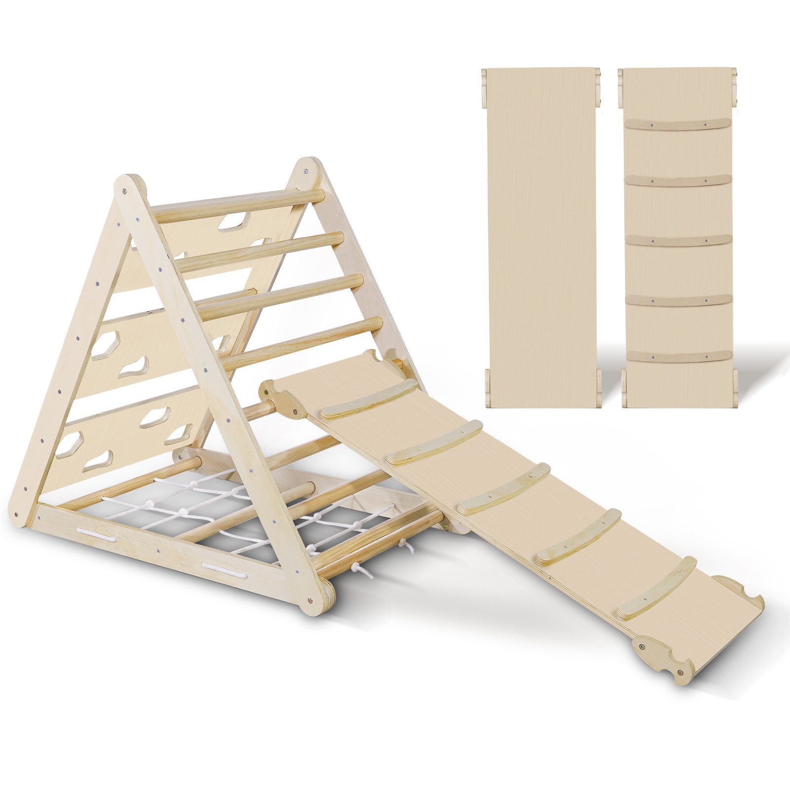 CCLIFE Klettergerüst Kletterdreiecke Pikler Art Rutsche Holz Indoor Kinder günstig online kaufen