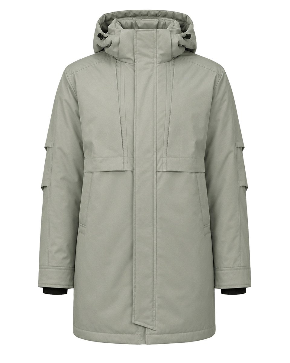 Allthemen Wintermantel Herren Wintermantel mit Kapuze lang warm regular fit, Winterjacke