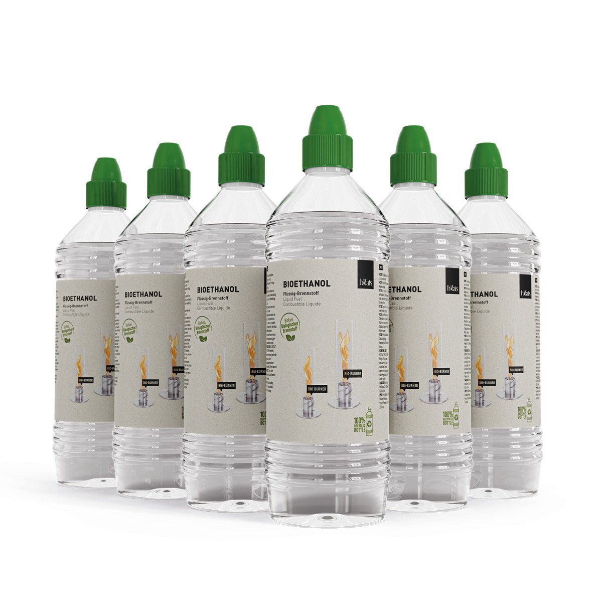 höfats Bioethanol Flüssig-Brennstoff, 6 l, (Zubehör für SPIN 900/1200/ SPIN 1500 Tischfeuer, für Indoor und Outdoor), Rauch- und Rußfreies Ethanol, Nachfüllflasche