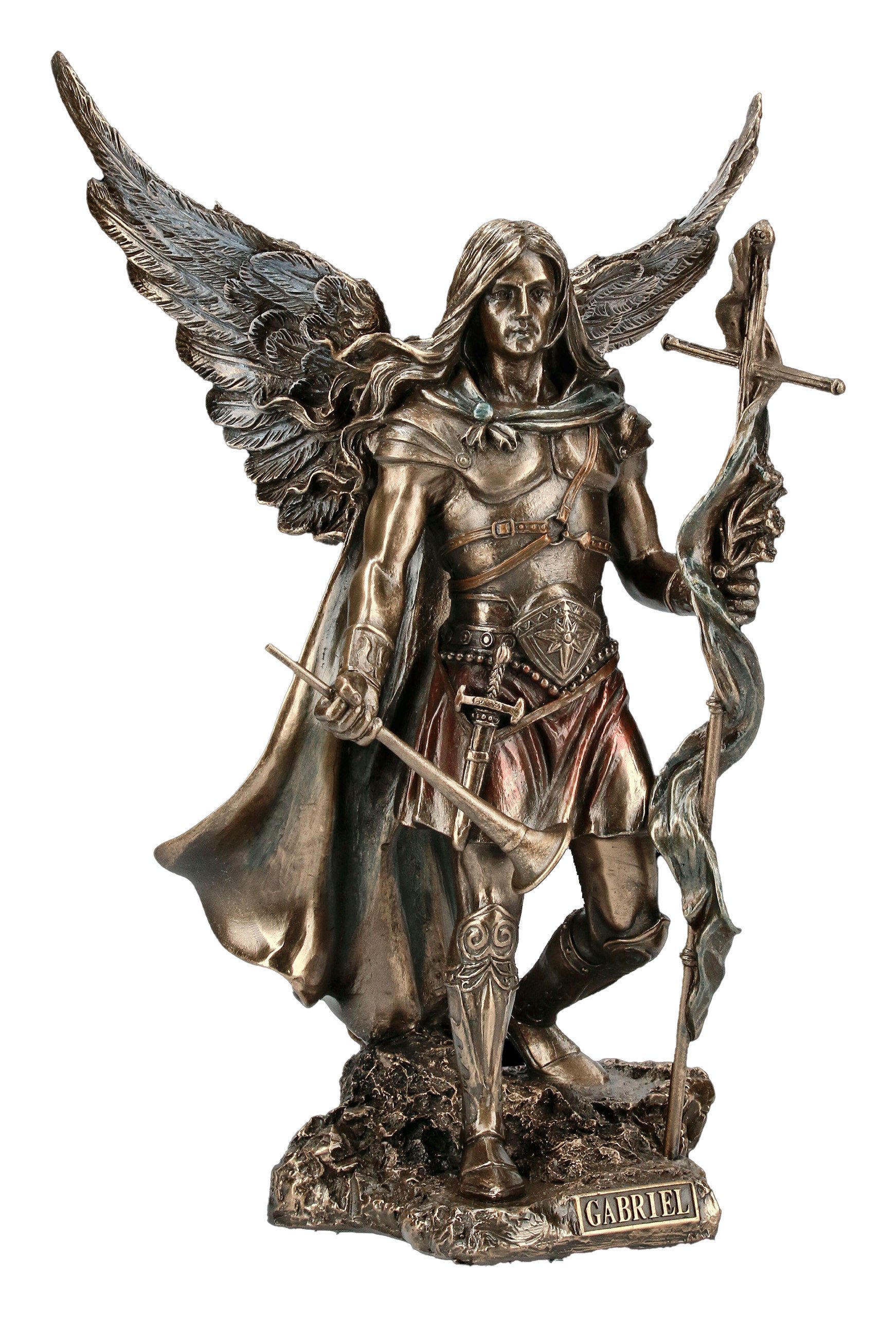 Figuren Shop GmbH Fantasy-Figur Erzengel Gabriel Figur mit Stab und Trompete - Veronese Statue