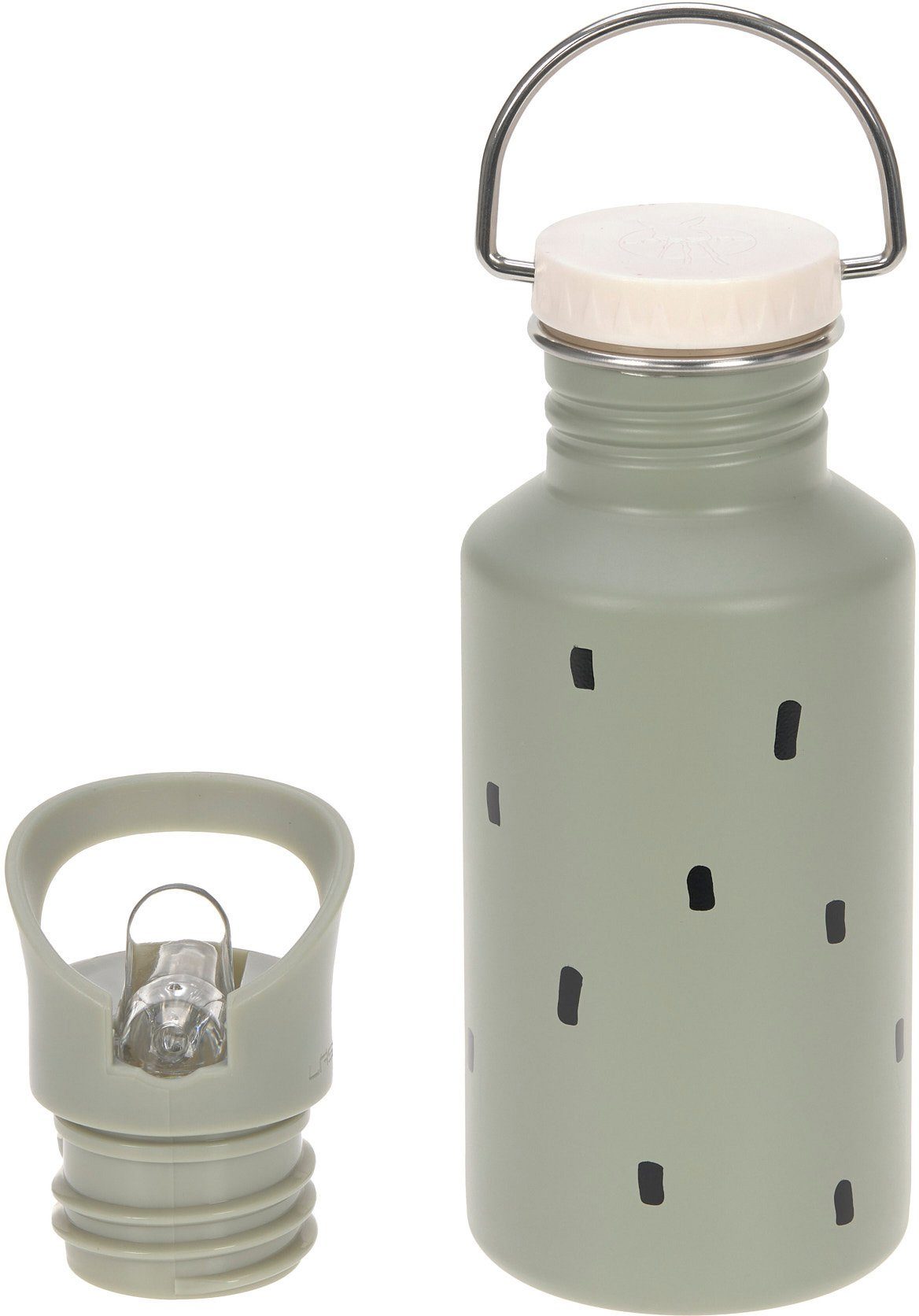 LÄSSIG Trinkflasche Happy Prints, Light Olive