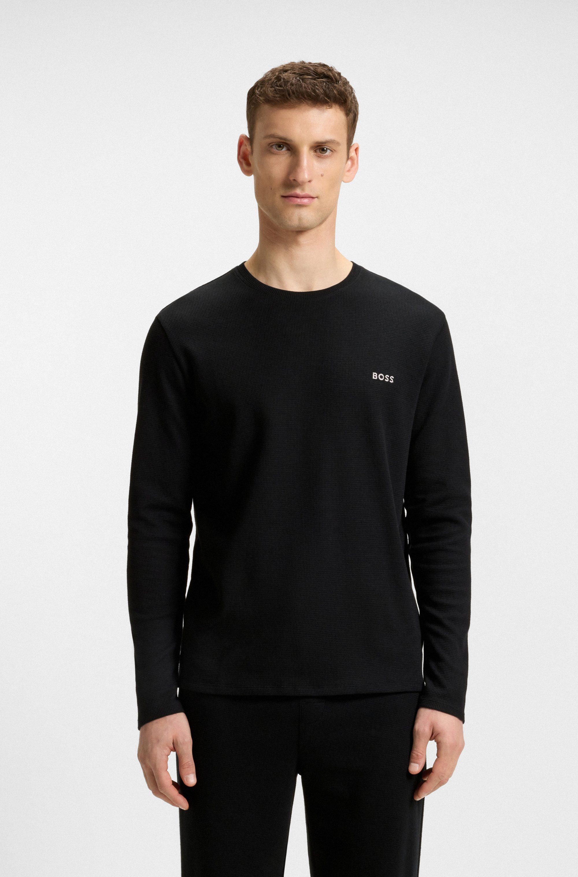 BOSS Pyjamaoberteil Waffle LS-Shirt günstig online kaufen