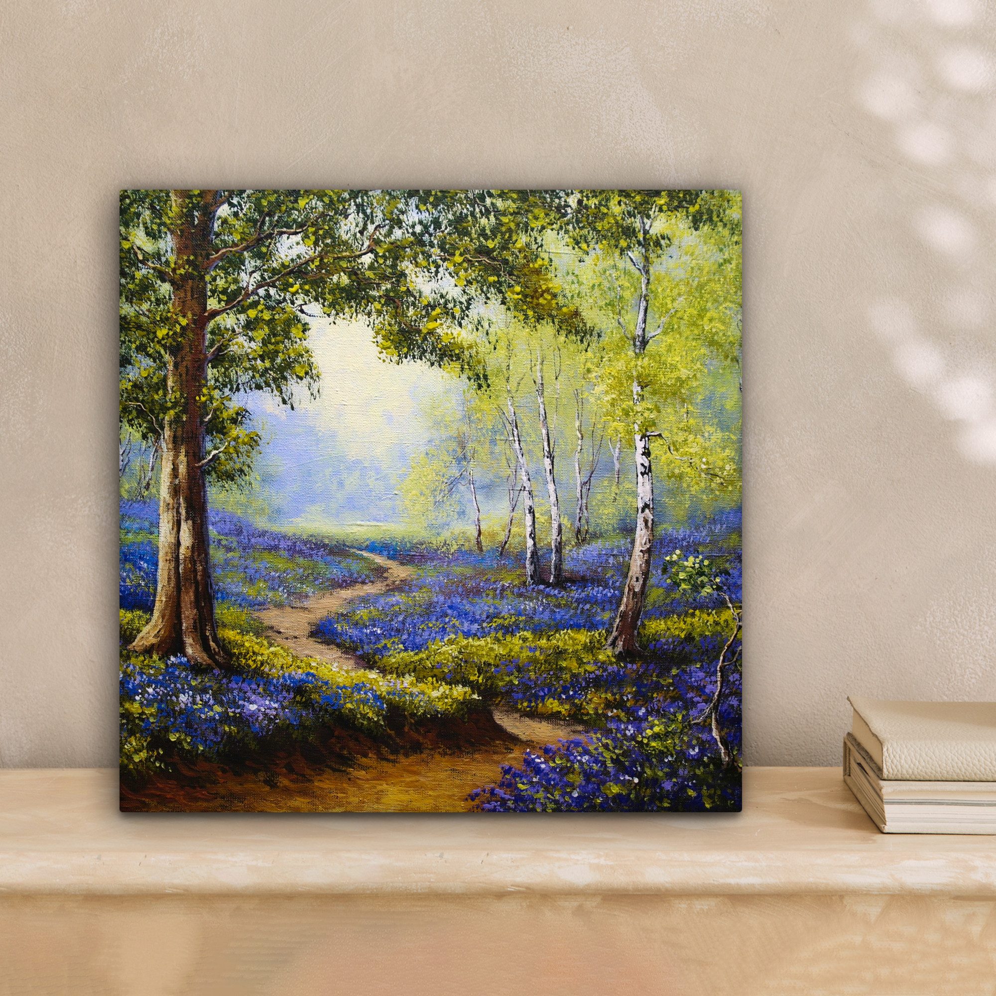 OneMillionCanvasses® Leinwandbild Kunstdrucke - Natur - Wald - Blumen - Ölf günstig online kaufen