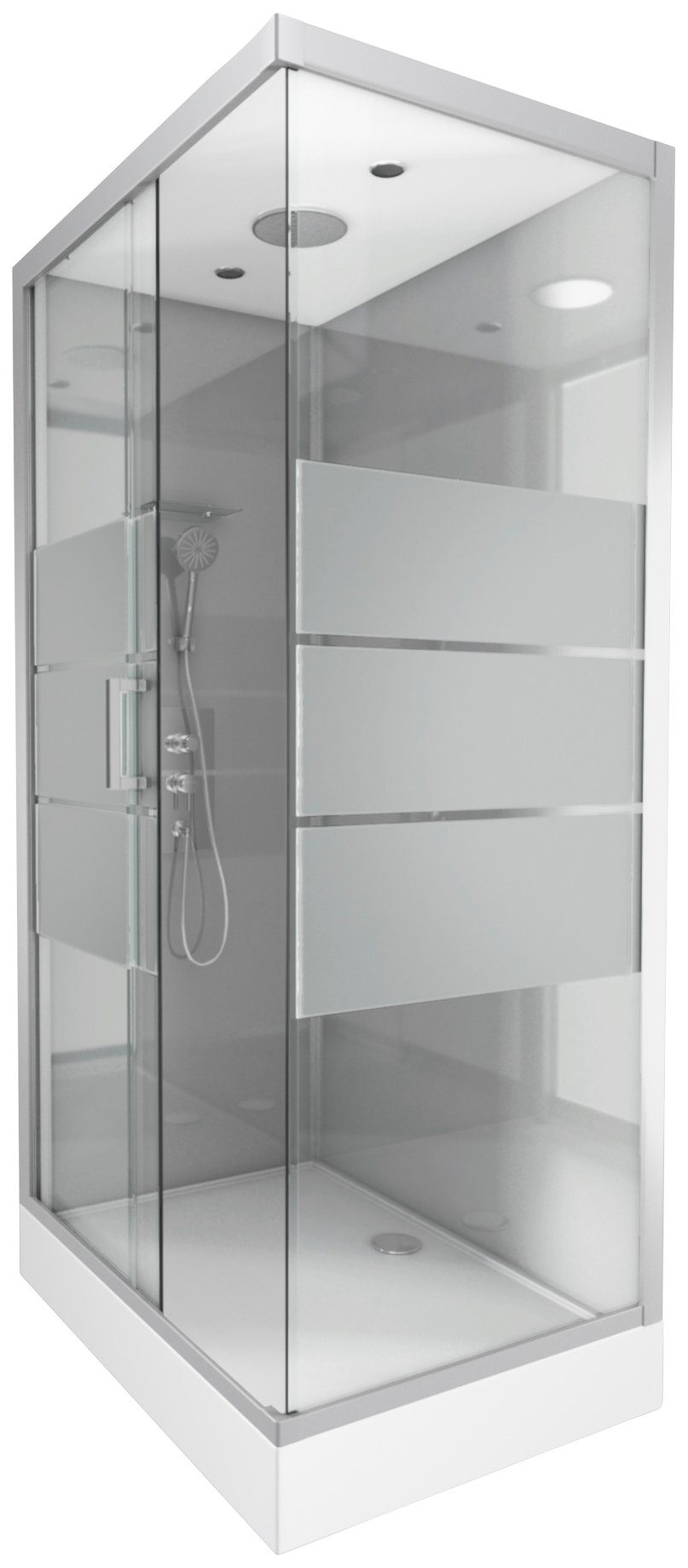 Marwell Komplettdusche Grey River Rectangle, BxT: 110x80 cm, Einscheibensicherheitsglas, inkl. Armaturen