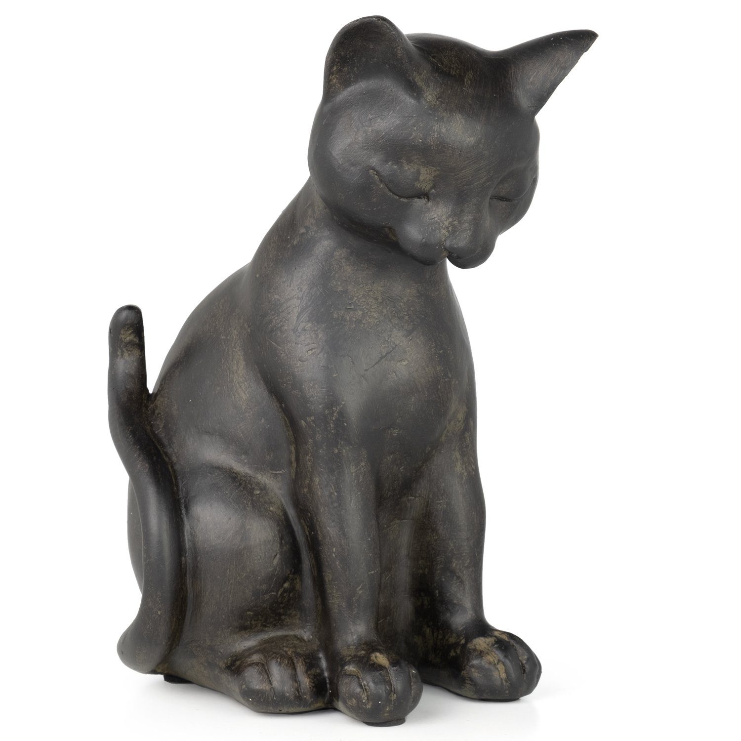 Figur Dekofigur Kantenhocker cm, Höhe Kater Katzen Schwarze Moritz Katze Sitzende Müde Dekofigur 20