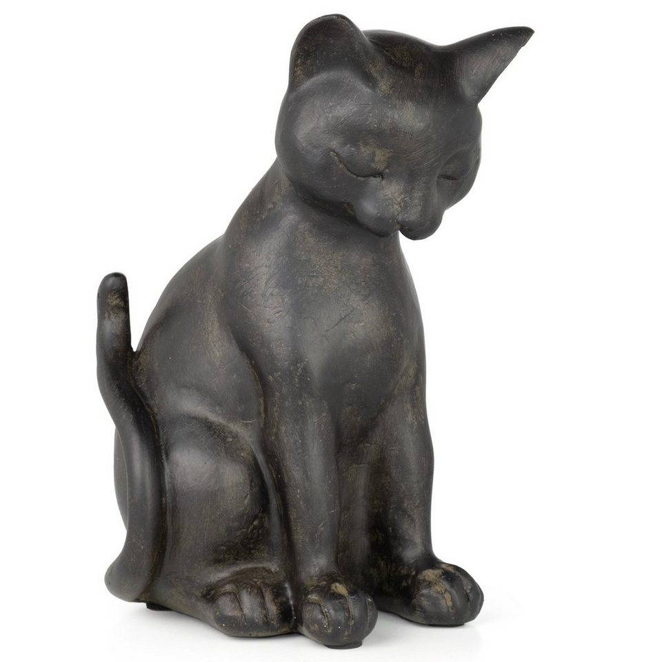 Moritz Dekofigur Figur Sitzende Schwarze Müde Katze 20 cm, Höhe Kater  Kantenhocker Dekofigur Katzen