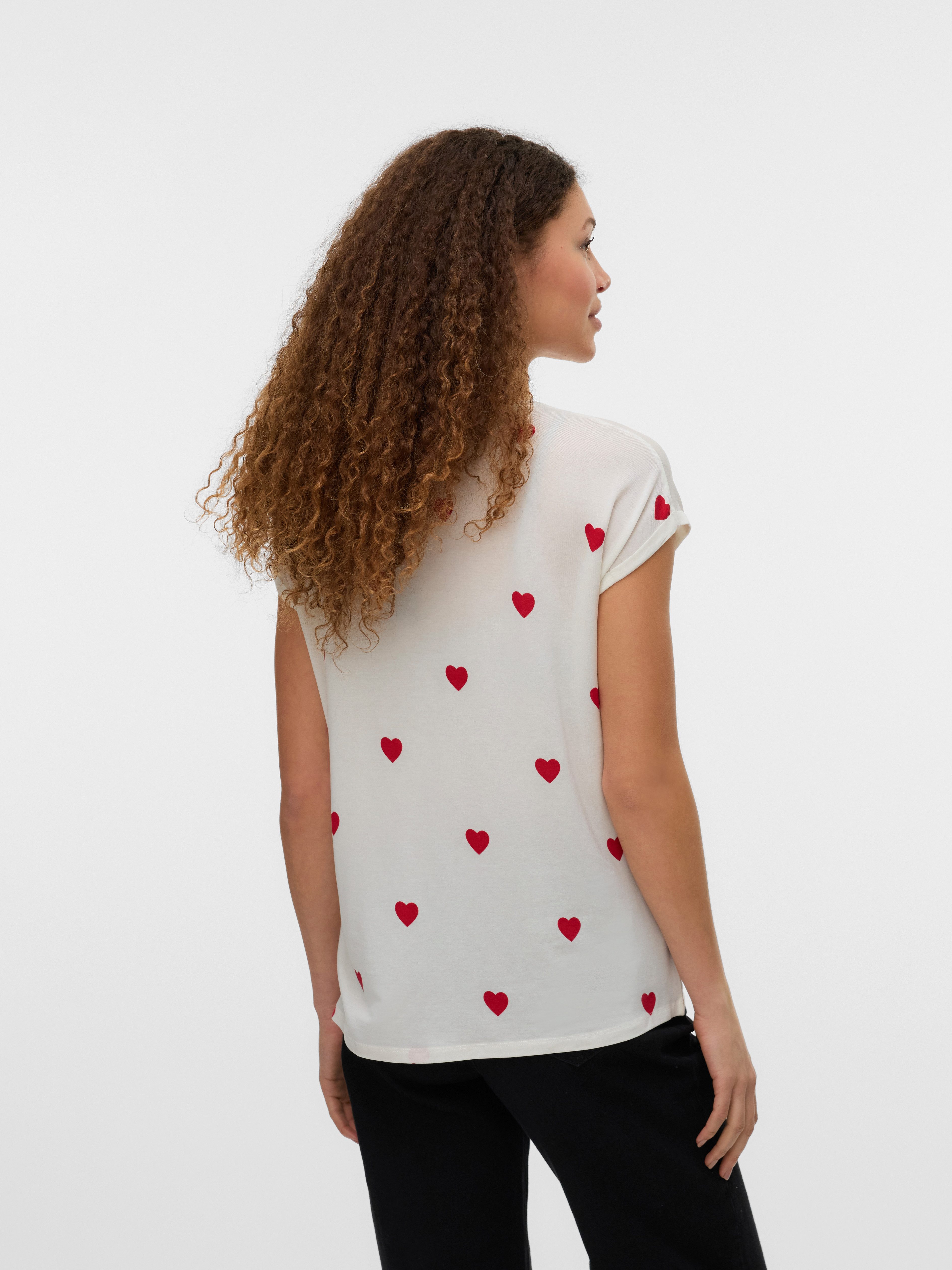Vero Moda Kurzarmshirt VMAVA SS TOP MULTI AOP NOOS Materialmix, regular fit