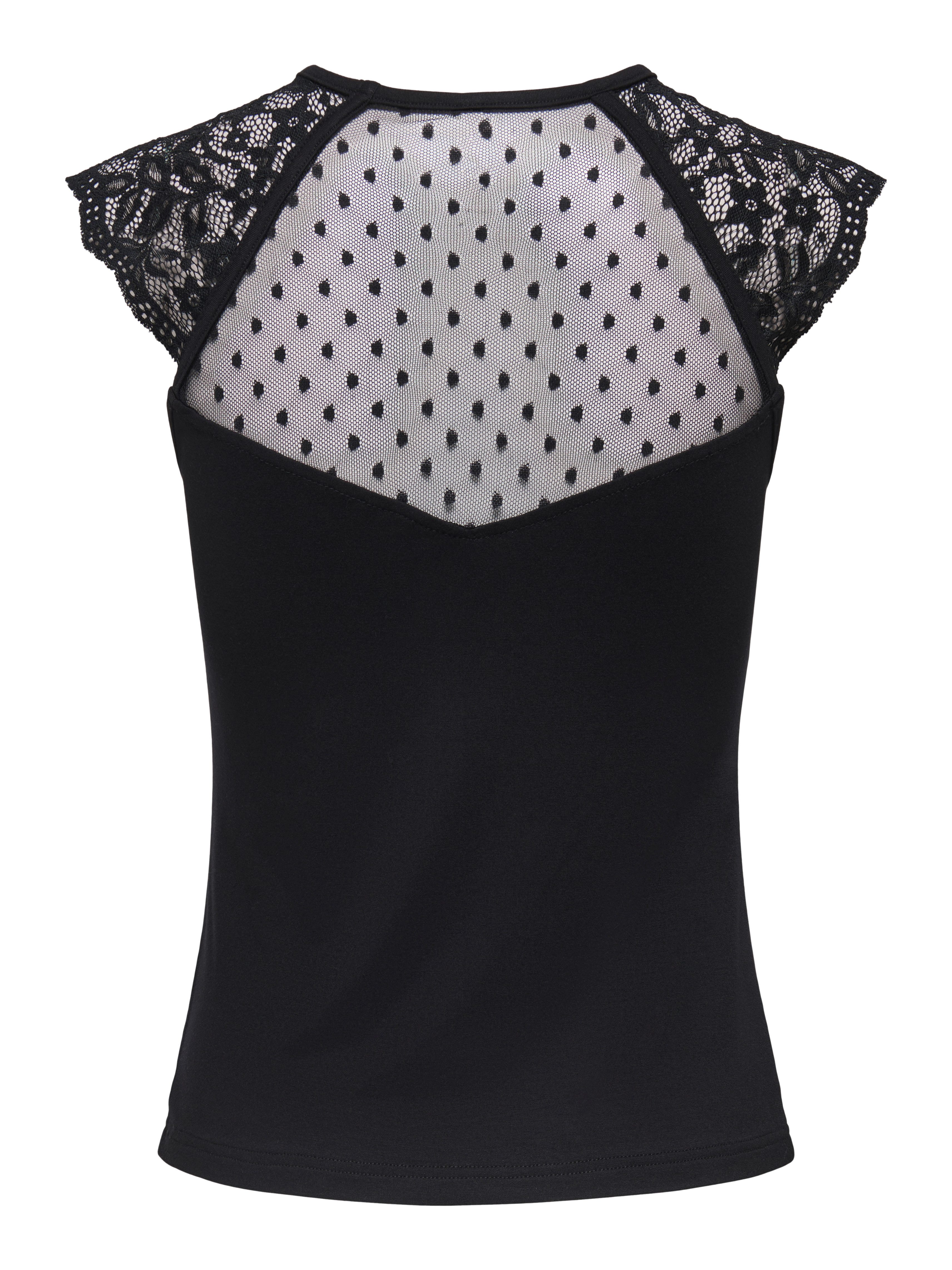 ONLY Spitzenshirt ONLEMILIE S/L DETAIL TOP CS JRS Viskosemischung, regular fit