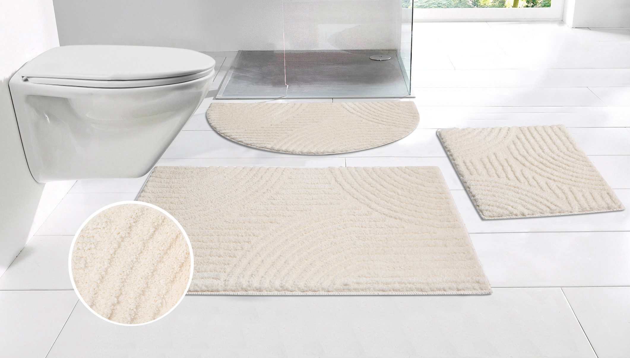 Badematte Ognon, Scandi, Boho, modernes Muster