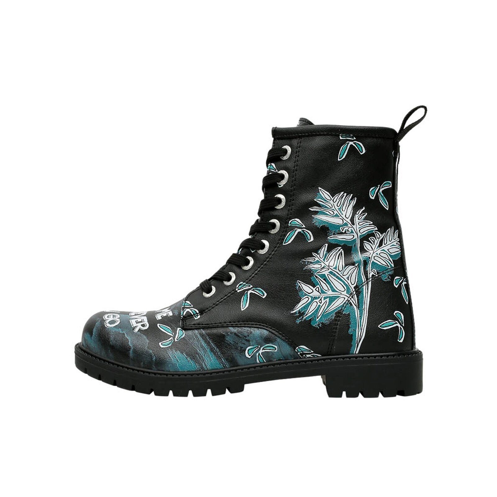 DOGO Long Boots Schnürstiefel Koala Hug Black Damen Stiefeletten, Schnürboots Handgefertigt – Bild 3 von 5