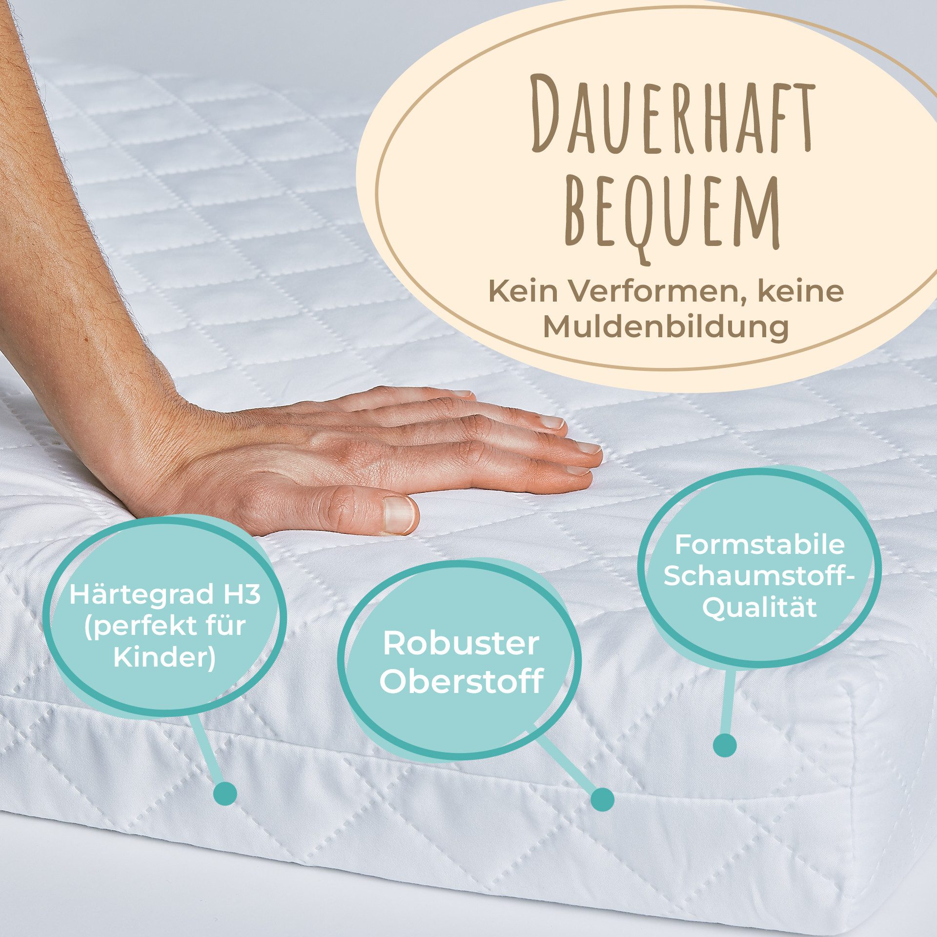 Kindermatratze waschbarer Bezug Kinder 10 cm hoch, eco5 Zertifizierung Wendematratze, Kids Collective, 10 cm hoch, Matratze 60x120 Baby Kindermatratze 60x120cm, Kinderbett Bodenbett