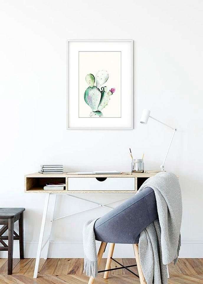 Komar Poster Prickly Pear Watercolor, Schlafzimmer, Kinderzimmer, Wohnzimmer Pflanzen (1 Blätter, St)