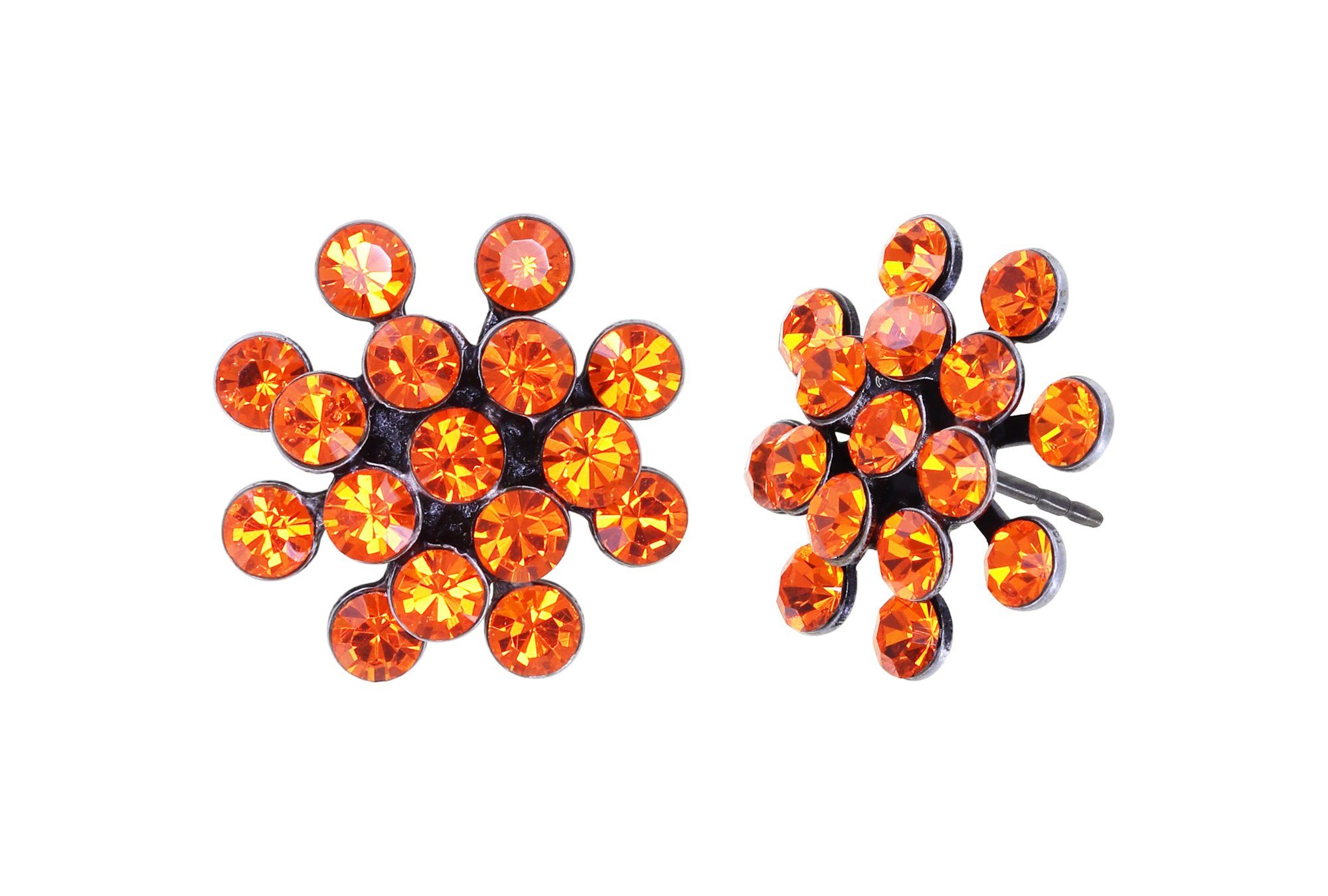 KONPLOTT Paar Ohrstecker Konplott Ohrstecker Magic Fireball orange Antik Silber (1-tlg)
