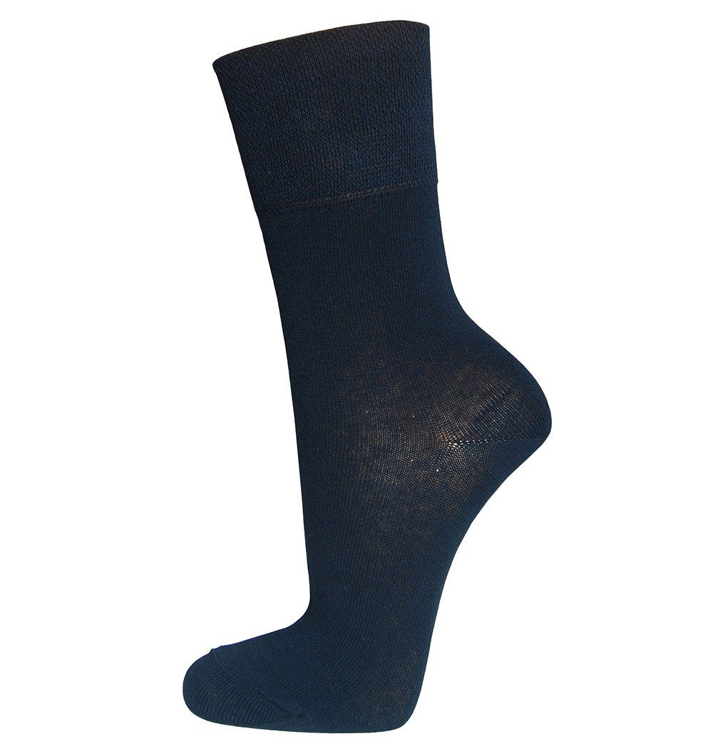 Ewers Uni ohne Socken blau Gummirand Socken