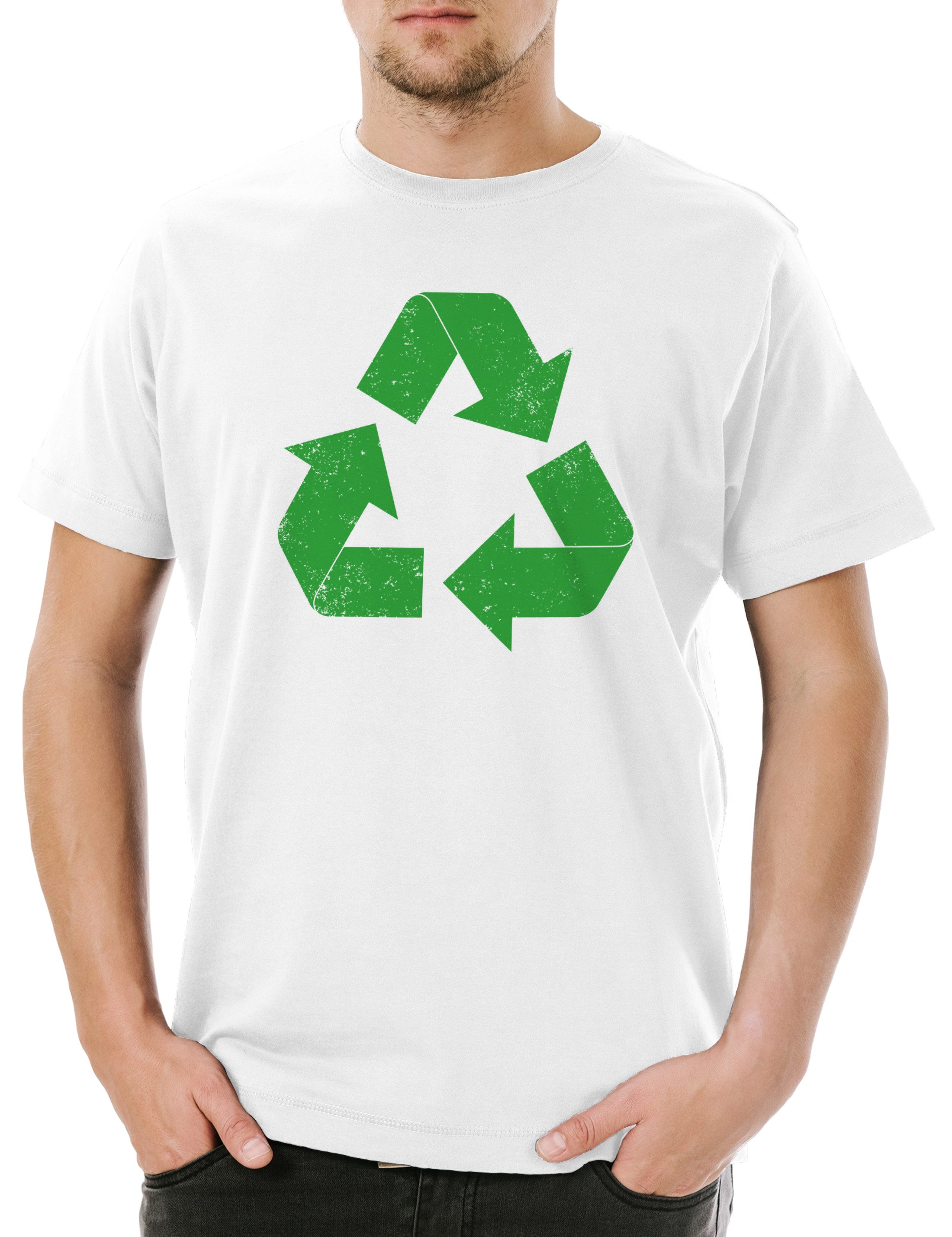 Print-Shirt The Big Black Vintage Recycle Logo II Herren T-Shirt Geek Superhero